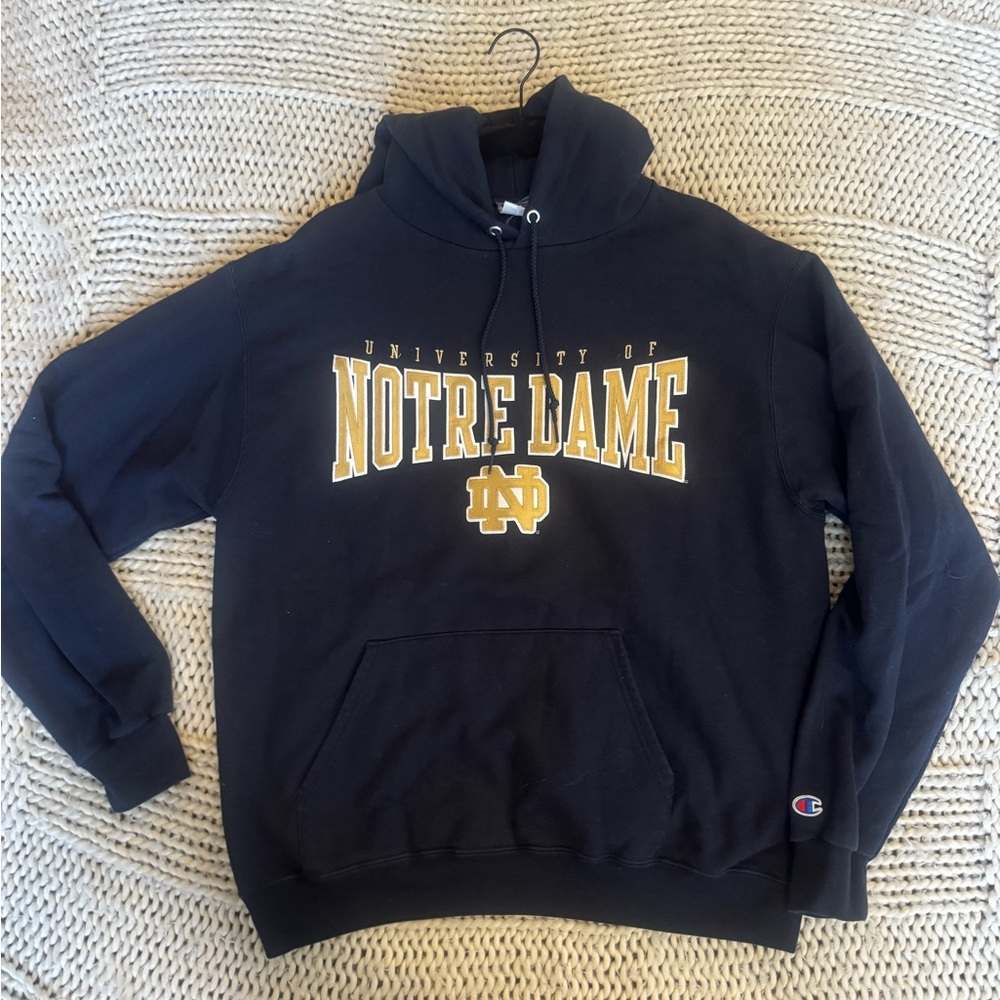 Champion Navy and Gold Notre Dame Hoodie
